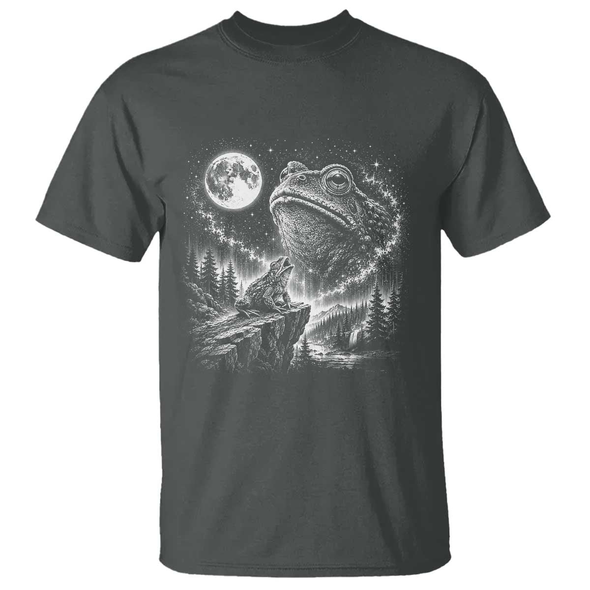 Frog Moon T Shirt Vintage 90s Frog Howling to Moon Parody Meme