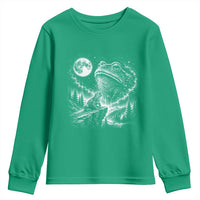 Frog Moon Youth Sweatshirt Vintage 90s Frog Howling to Moon Parody Meme