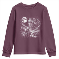 Frog Moon Youth Sweatshirt Vintage 90s Frog Howling to Moon Parody Meme