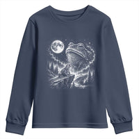 Frog Moon Youth Sweatshirt Vintage 90s Frog Howling to Moon Parody Meme