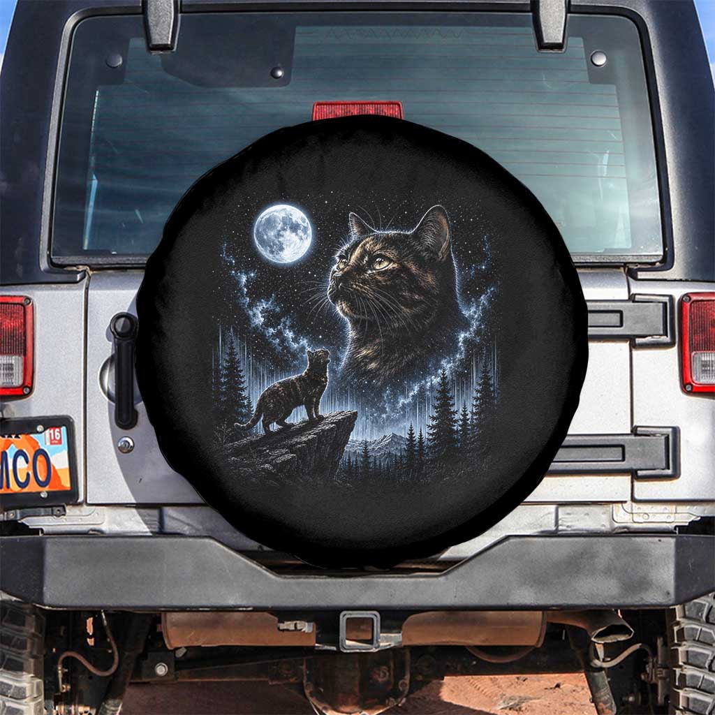 Tortoiseshell Cat Howling To The Moon Spare Tire Cover Tortie Cat Lover 90s Retro