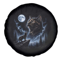 Tortoiseshell Cat Howling To The Moon Spare Tire Cover Tortie Cat Lover 90s Retro