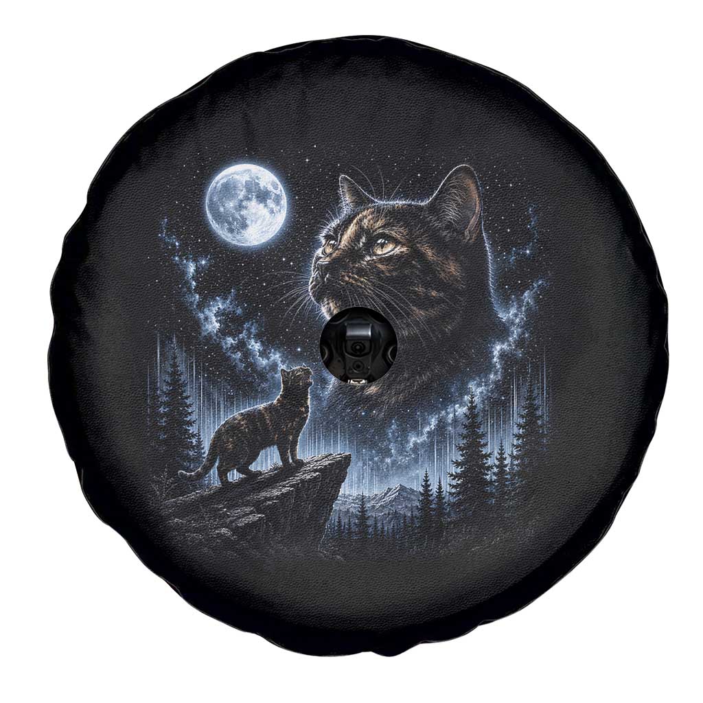 Tortoiseshell Cat Howling To The Moon Spare Tire Cover Tortie Cat Lover 90s Retro