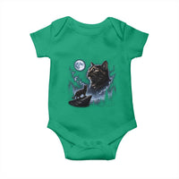 Tortoiseshell Cat Howling To The Moon Baby Onesie Tortie Cat Lover 90s Retro