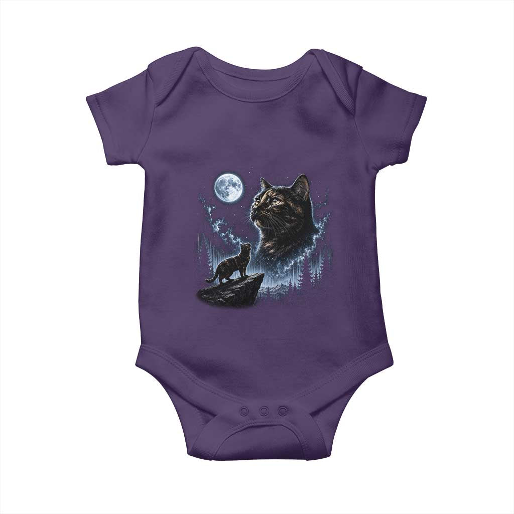 Tortoiseshell Cat Howling To The Moon Baby Onesie Tortie Cat Lover 90s Retro
