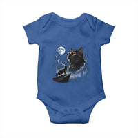 Tortoiseshell Cat Howling To The Moon Baby Onesie Tortie Cat Lover 90s Retro