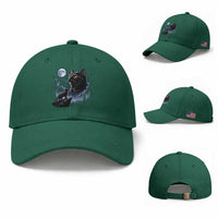 Tortoiseshell Cat Howling To The Moon Baseball Cap Tortie Cat Lover 90s Retro