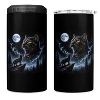 Tortoiseshell Cat Howling To The Moon 4 in 1 Can Cooler Tumbler Tortie Cat Lover 90s Retro