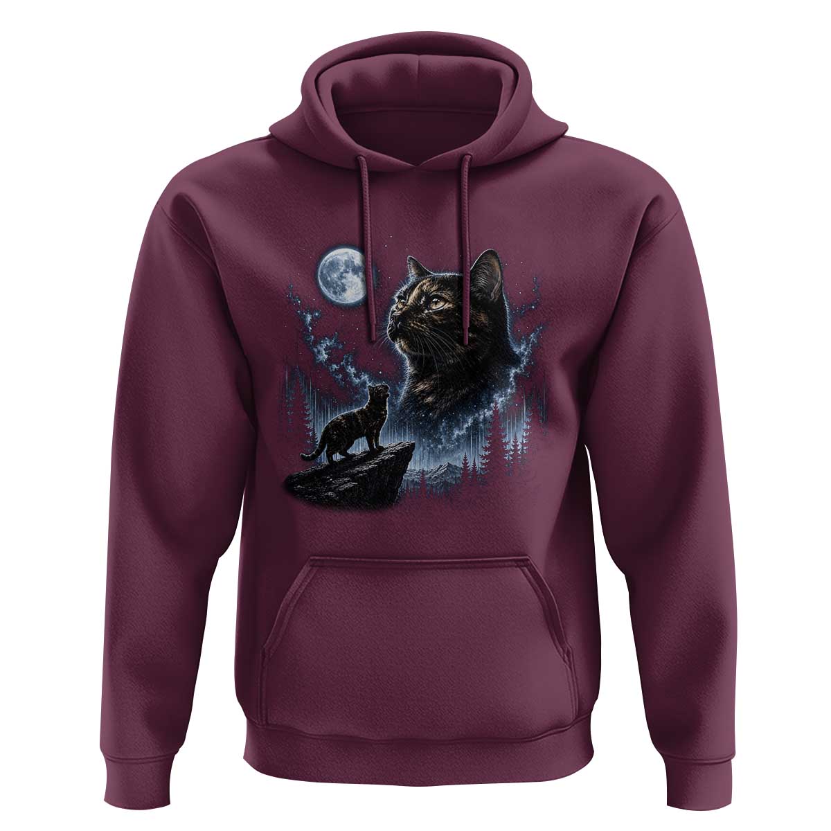 Tortoiseshell Cat Howling To The Moon Hoodie Tortie Cat Lover 90s Retro