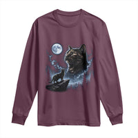 Tortoiseshell Cat Howling To The Moon Long Sleeve Shirt Tortie Cat Lover 90s Retro
