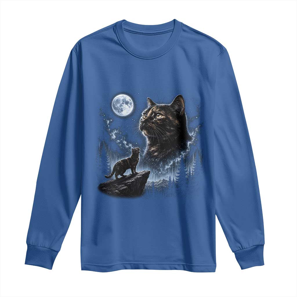 Tortoiseshell Cat Howling To The Moon Long Sleeve Shirt Tortie Cat Lover 90s Retro