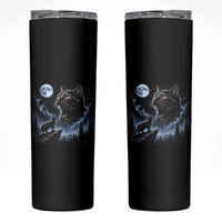 Tortoiseshell Cat Howling To The Moon Skinny Tumbler Tortie Cat Lover 90s Retro