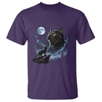 Tortoiseshell Cat Howling To The Moon T Shirt Tortie Cat Lover 90s Retro