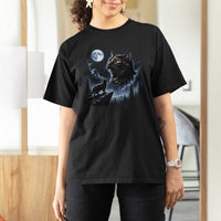 Tortoiseshell Cat Howling To The Moon T Shirt For Women Tortie Cat Lover 90s Retro