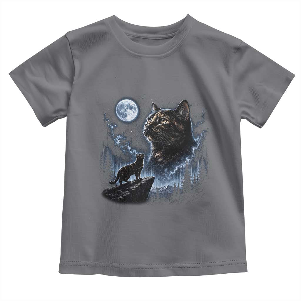 Tortoiseshell Cat Howling To The Moon Toddler T Shirt Tortie Cat Lover 90s Retro