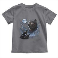 Tortoiseshell Cat Howling To The Moon Toddler T Shirt Tortie Cat Lover 90s Retro
