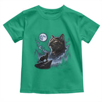 Tortoiseshell Cat Howling To The Moon Toddler T Shirt Tortie Cat Lover 90s Retro