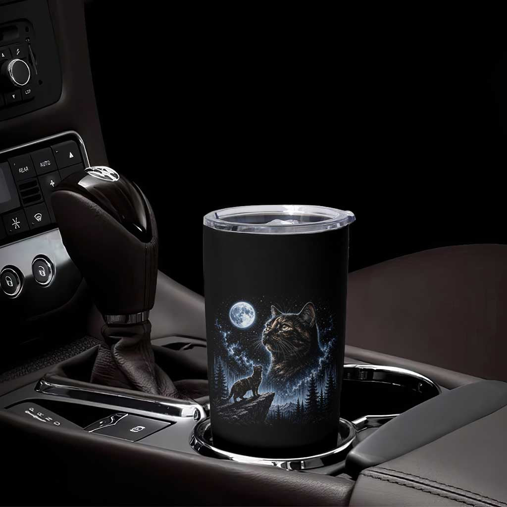 Tortoiseshell Cat Howling To The Moon Tumbler Cup Tortie Cat Lover 90s Retro