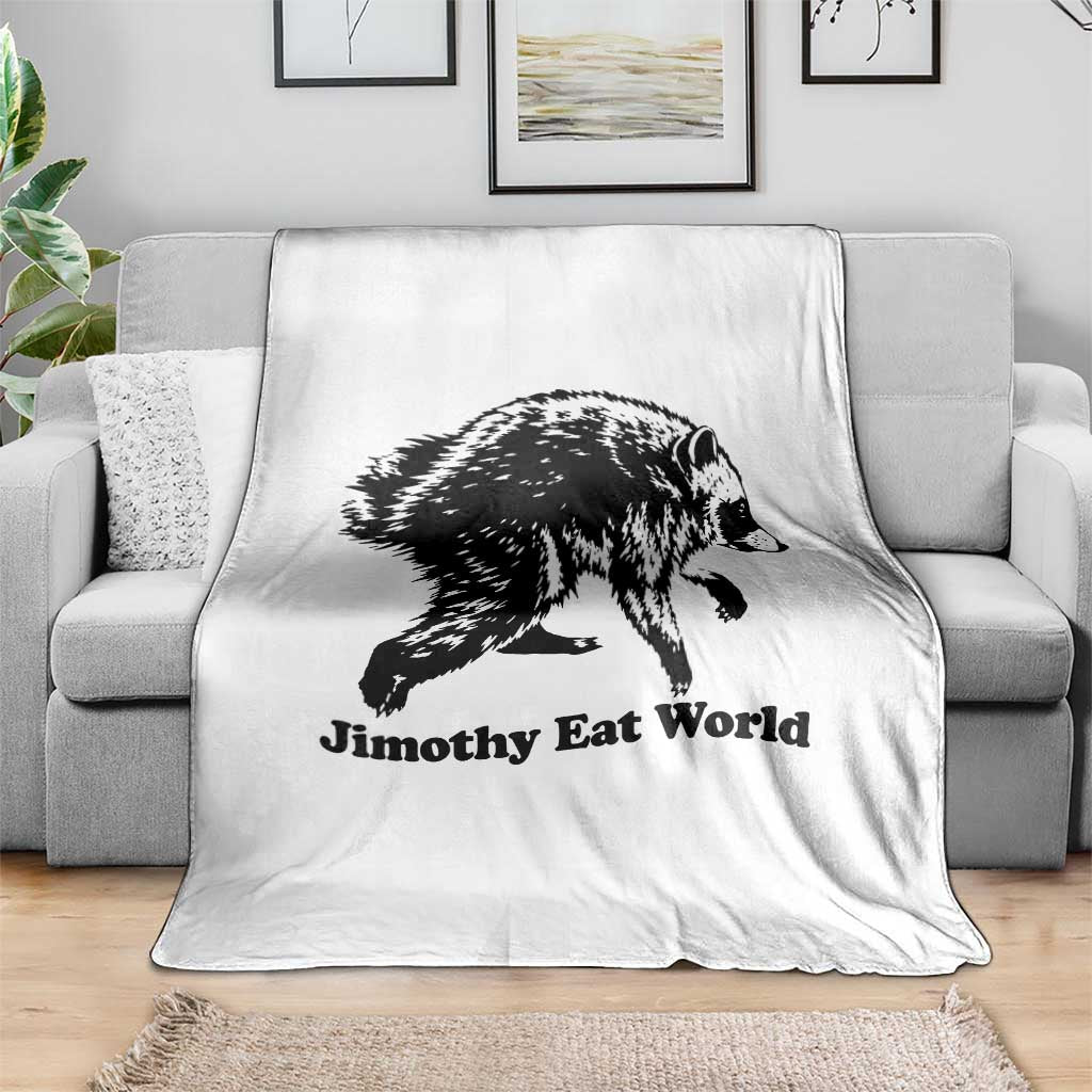 Jimothy Eat World Funny Viral Raccoon Seattle Trash Panda Throw Blanket