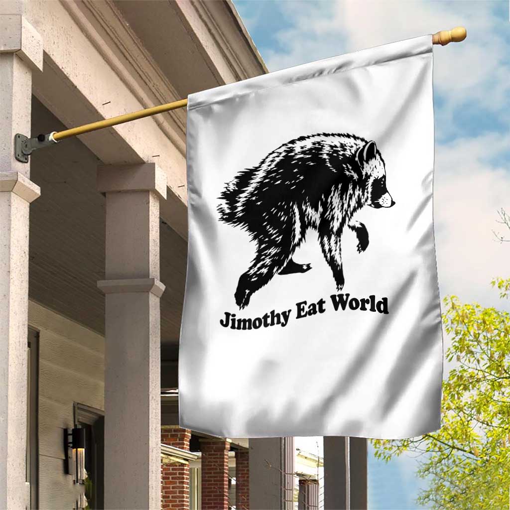 Jimothy Eat World Funny Viral Raccoon Seattle Trash Panda Garden Flag
