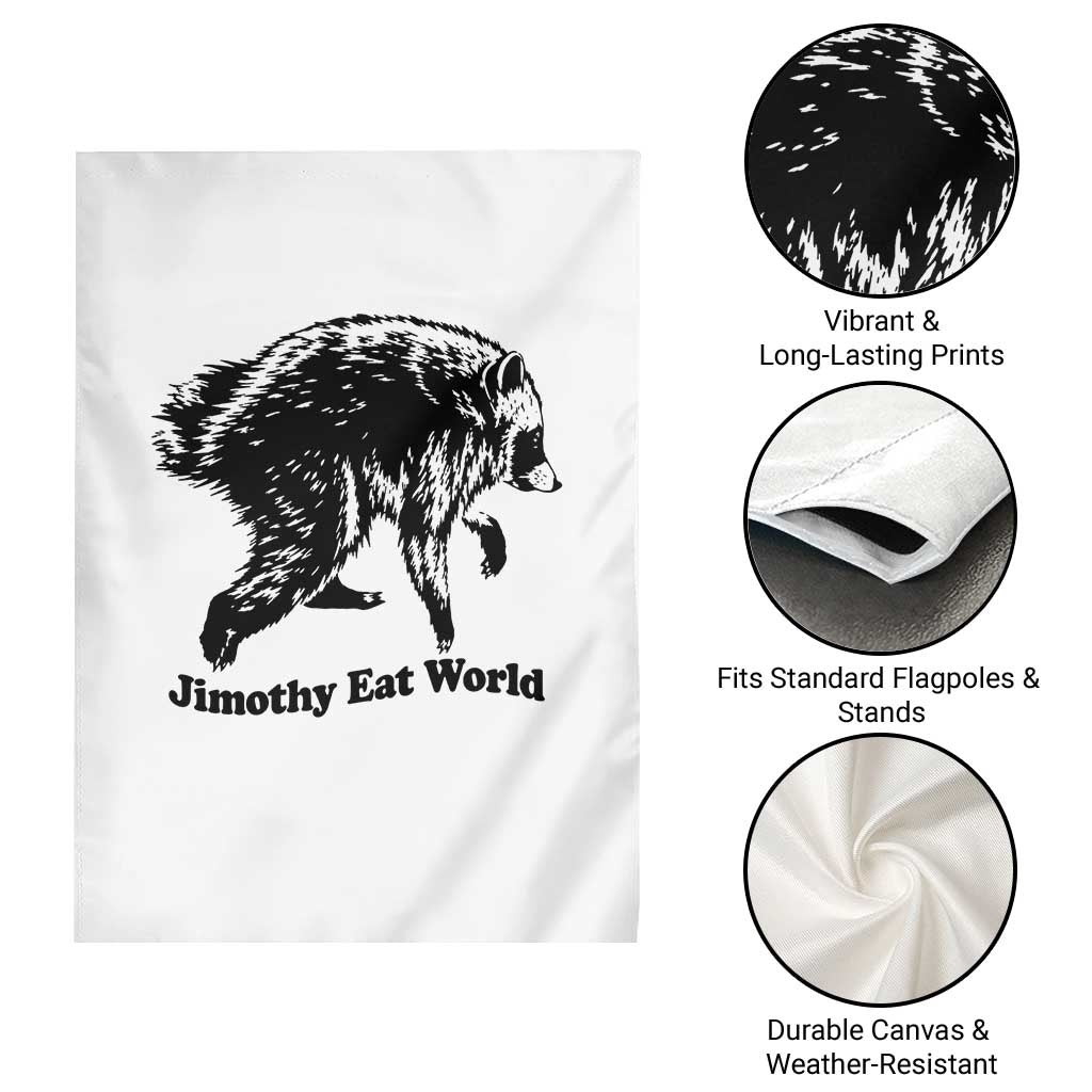 Jimothy Eat World Funny Viral Raccoon Seattle Trash Panda Garden Flag