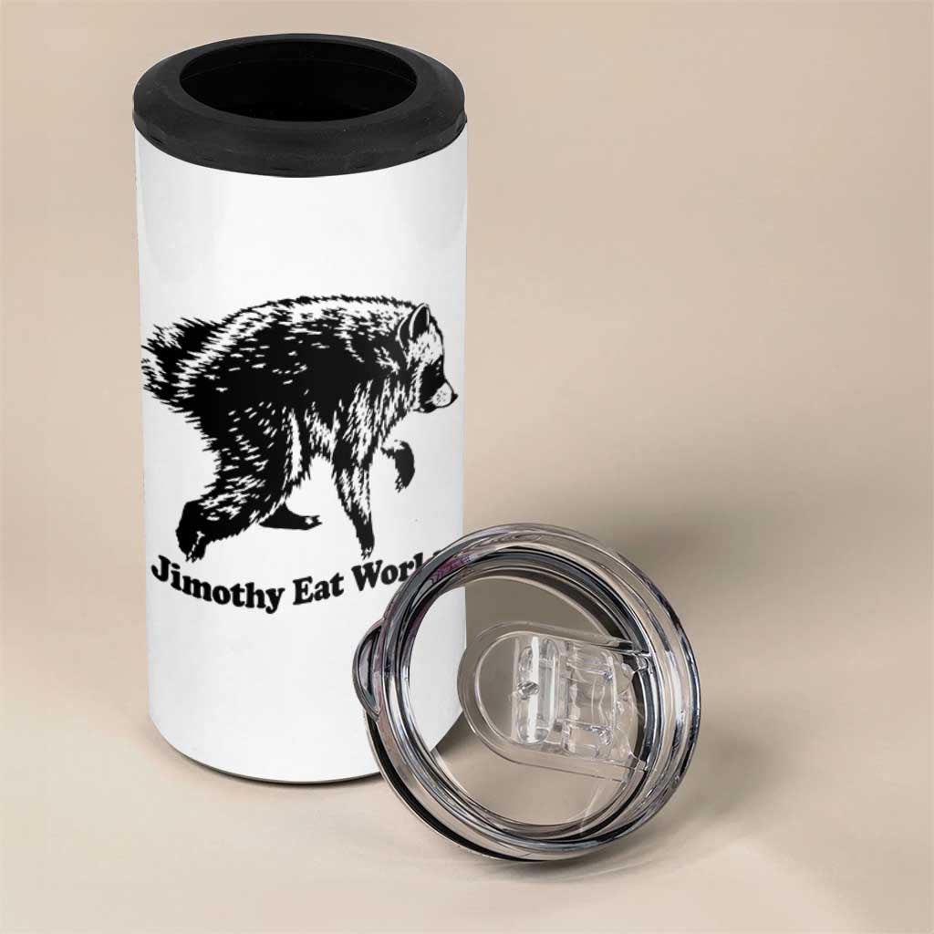 Jimothy Eat World Funny Viral Raccoon Seattle Trash Panda 4 in 1 Can Cooler Tumbler