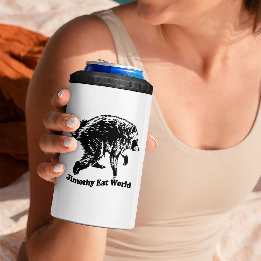 Jimothy Eat World Funny Viral Raccoon Seattle Trash Panda 4 in 1 Can Cooler Tumbler