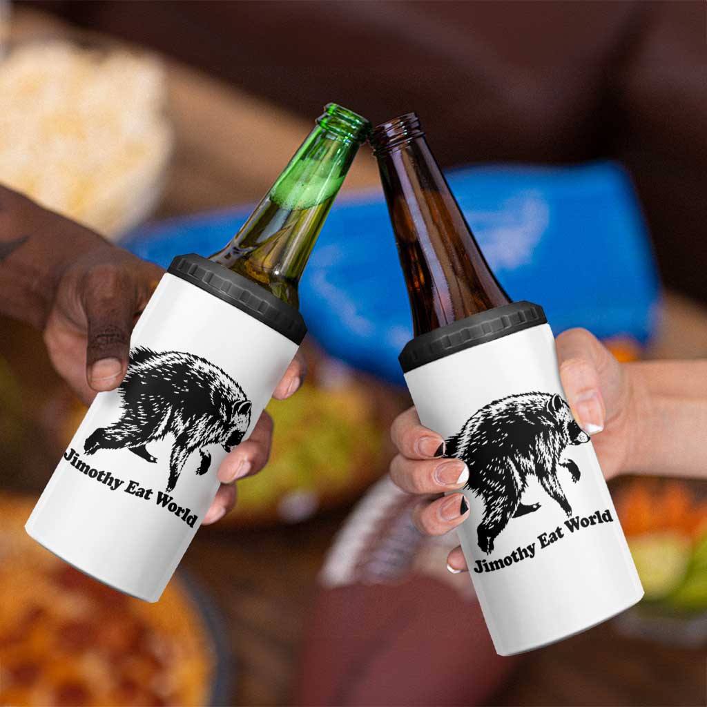 Jimothy Eat World Funny Viral Raccoon Seattle Trash Panda 4 in 1 Can Cooler Tumbler