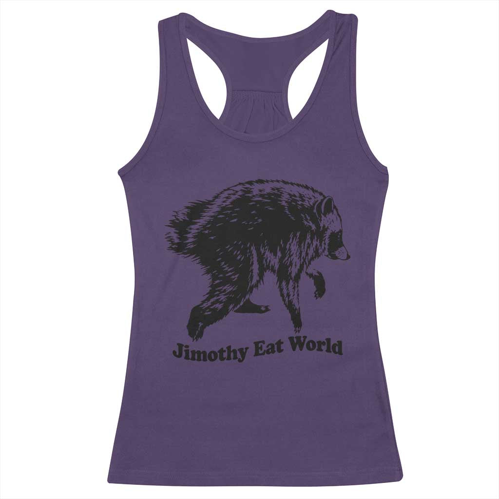 Jimothy Eat World Funny Viral Raccoon Seattle Trash Panda Racerback Tank Top