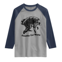 Jimothy Eat World Funny Viral Raccoon Seattle Trash Panda Raglan Shirt