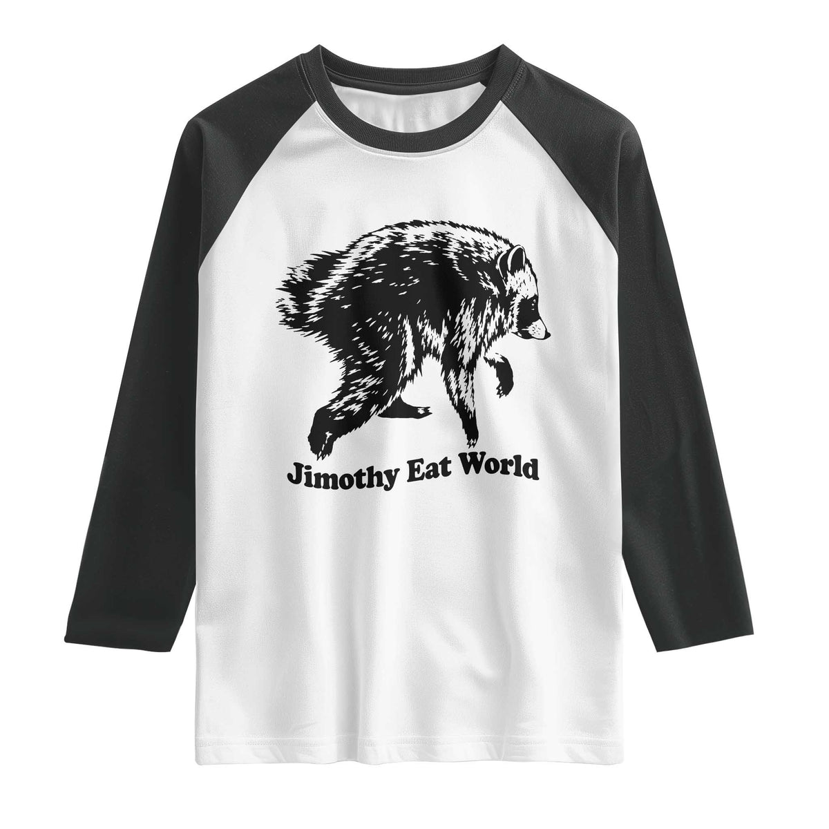 Jimothy Eat World Funny Viral Raccoon Seattle Trash Panda Raglan Shirt