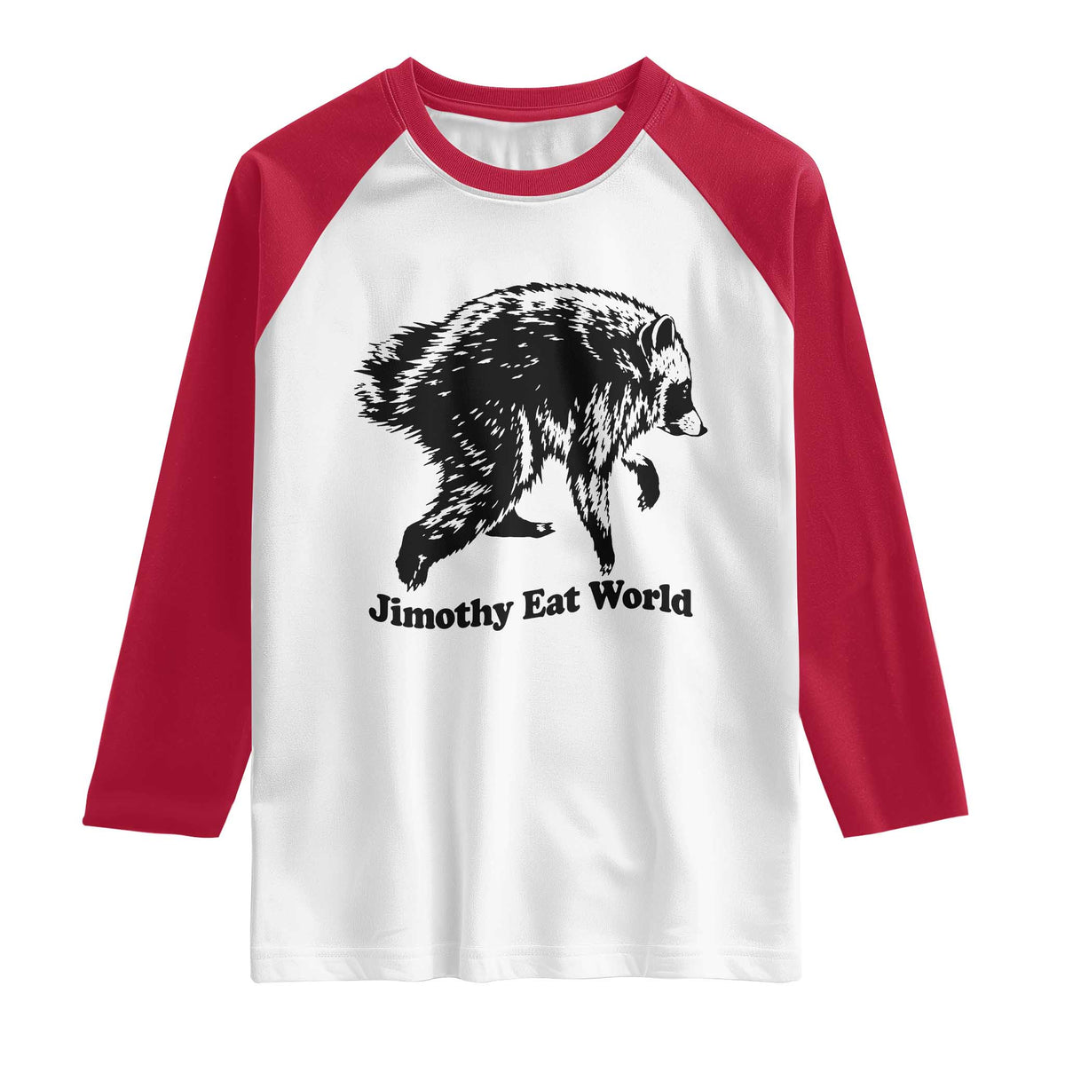 Jimothy Eat World Funny Viral Raccoon Seattle Trash Panda Raglan Shirt