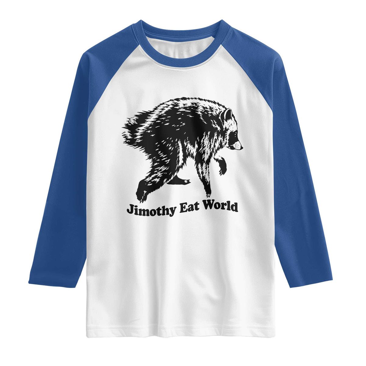 Jimothy Eat World Funny Viral Raccoon Seattle Trash Panda Raglan Shirt