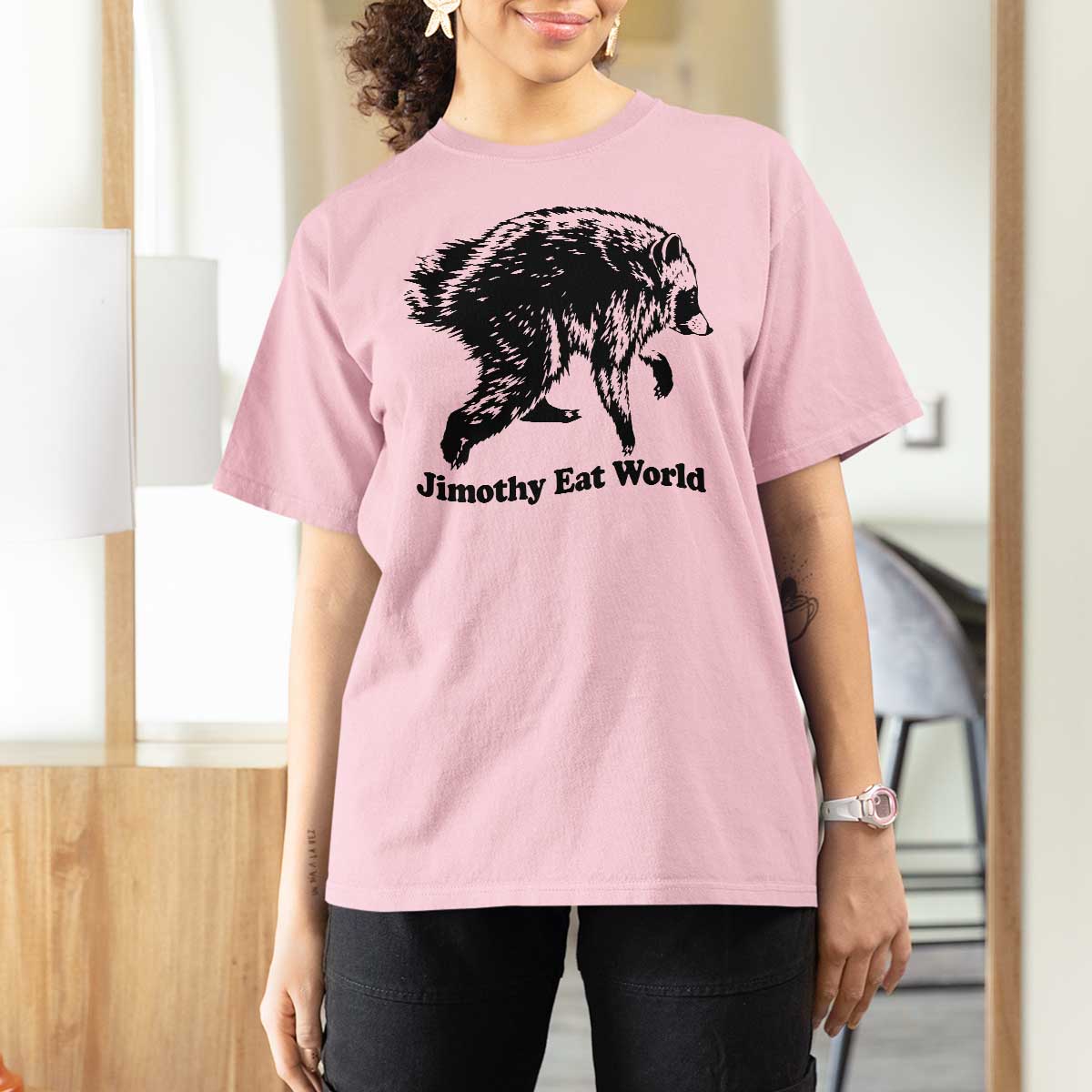 Jimothy Eat World Funny Viral Raccoon Seattle Trash Panda T Shirt For Women
