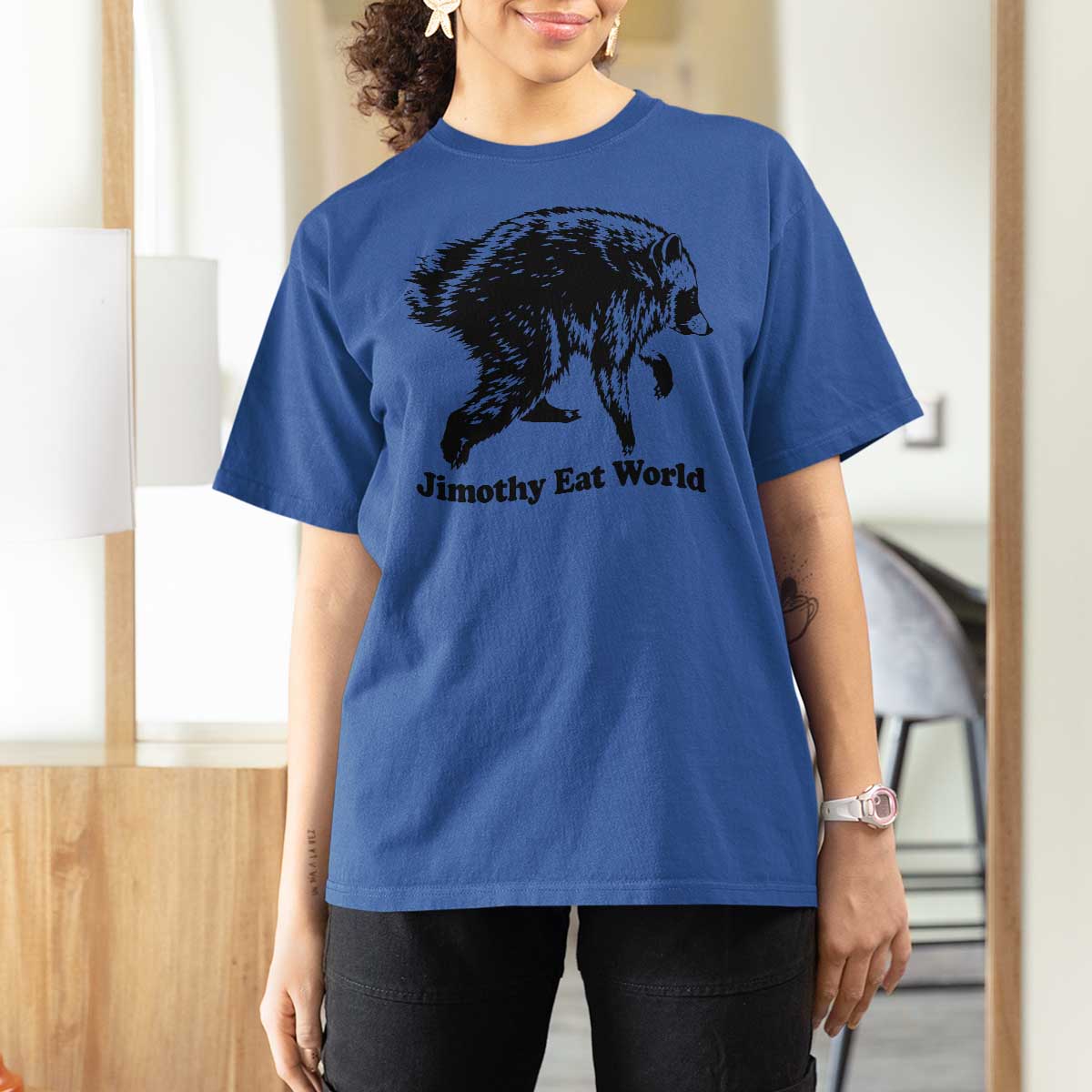 Jimothy Eat World Funny Viral Raccoon Seattle Trash Panda T Shirt For Women