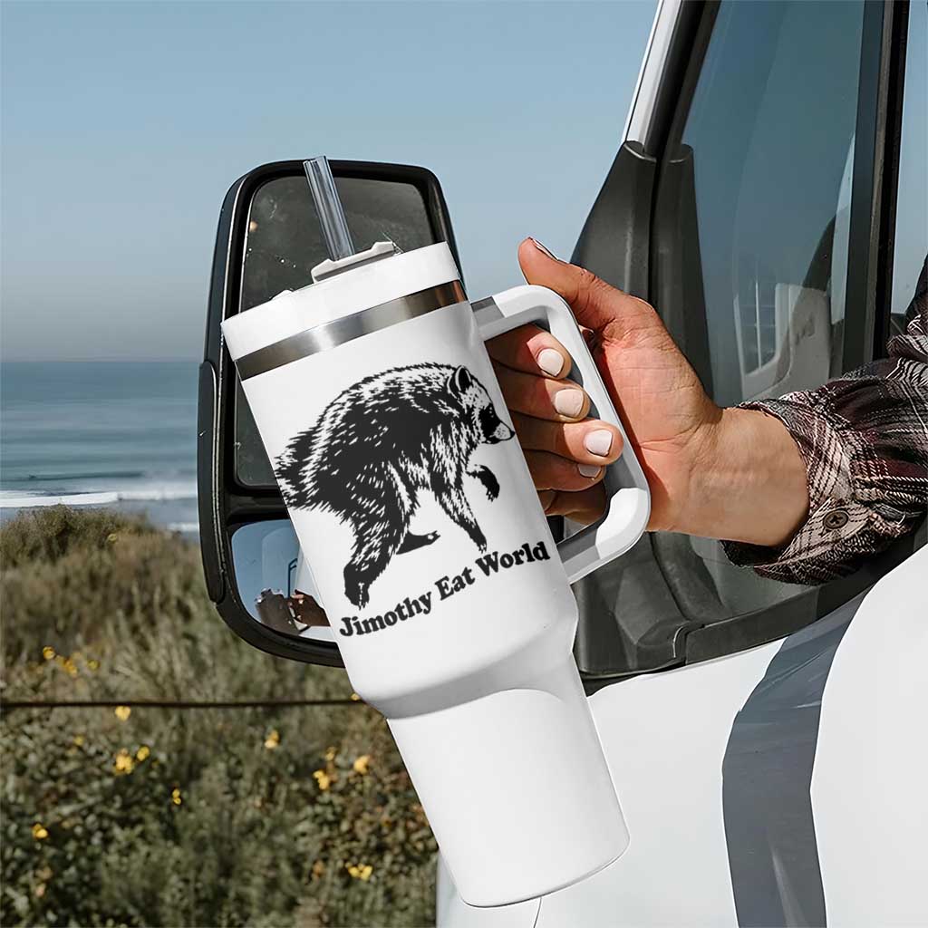 Jimothy Eat World Funny Viral Raccoon Seattle Trash Panda Tumbler With Handle