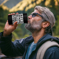 Stand Strong in Honor of Charlie Kirk 4 in 1 Can Cooler Tumbler - Wonder Print Shop