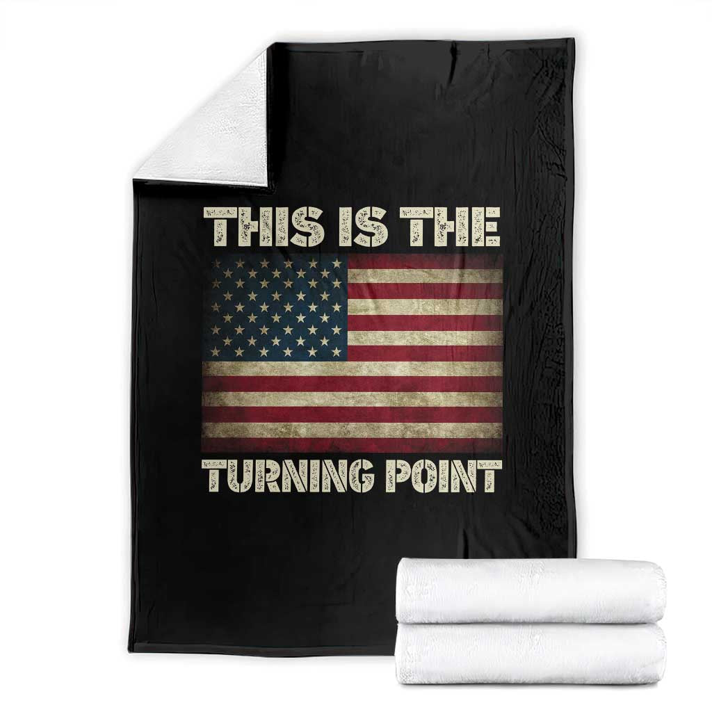 Retro This is The Turning Point Throw Blanket Vintage USA Freedom Patriotic America Flag - Wonder Print Shop