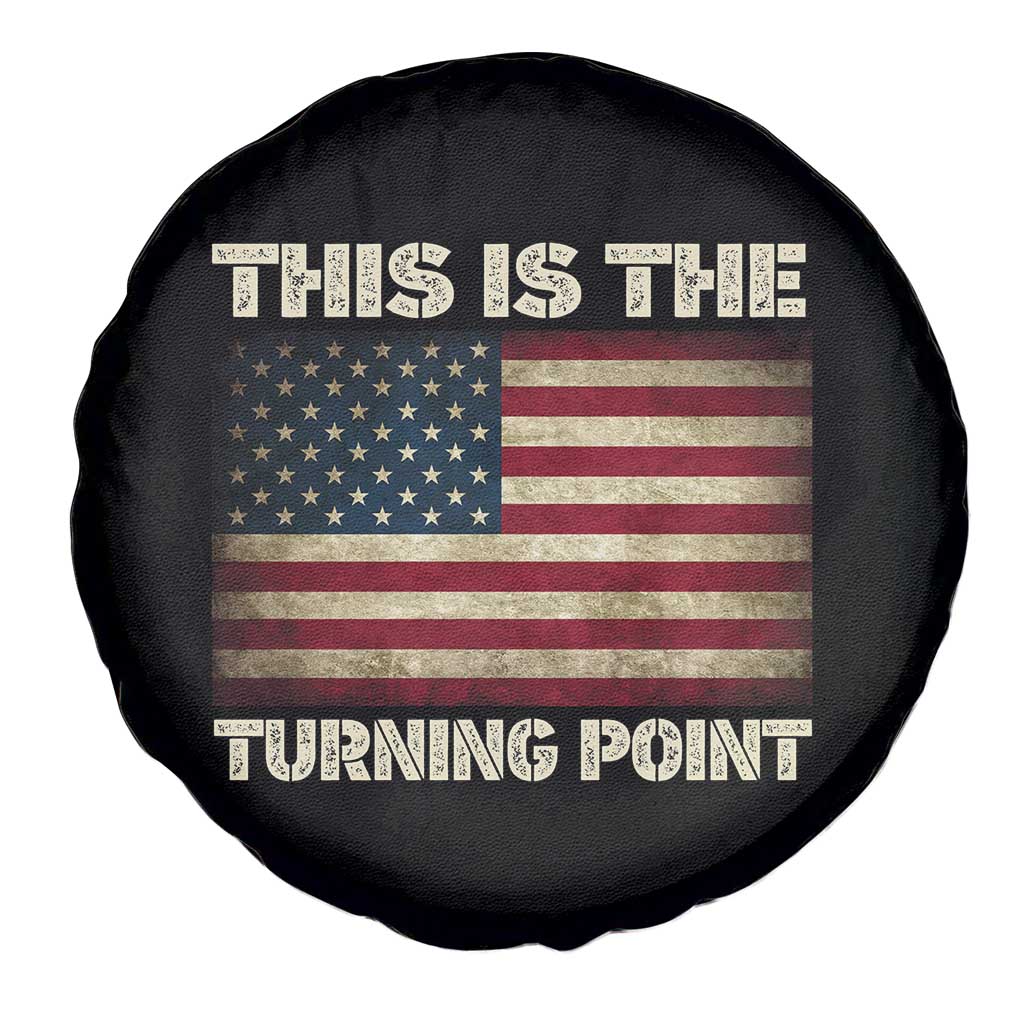 Retro This is The Turning Point Spare Tire Cover Vintage USA Freedom Patriotic America Flag - Wonder Print Shop