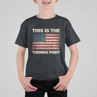 Retro This is The Turning Point T Shirt For Kid Vintage USA Freedom Patriotic America Flag - Wonder Print Shop