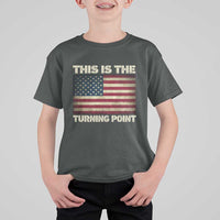 Retro This is The Turning Point T Shirt For Kid Vintage USA Freedom Patriotic America Flag - Wonder Print Shop