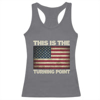 Retro This is The Turning Point Racerback Tank Top Vintage USA Freedom Patriotic America Flag - Wonder Print Shop