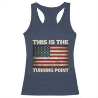 Retro This is The Turning Point Racerback Tank Top Vintage USA Freedom Patriotic America Flag - Wonder Print Shop