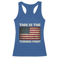 Retro This is The Turning Point Racerback Tank Top Vintage USA Freedom Patriotic America Flag - Wonder Print Shop