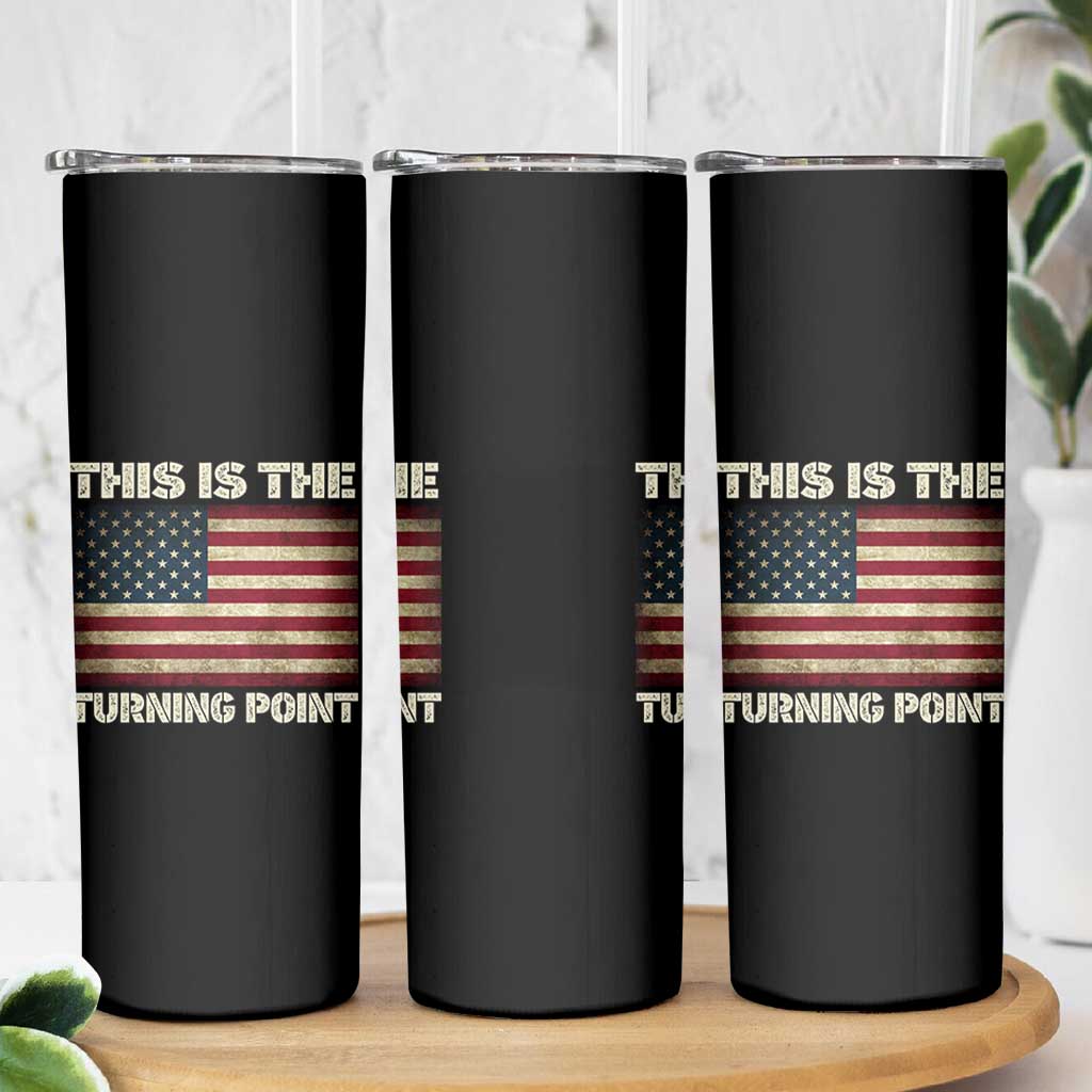 Retro This is The Turning Point Skinny Tumbler Vintage USA Freedom Patriotic America Flag - Wonder Print Shop