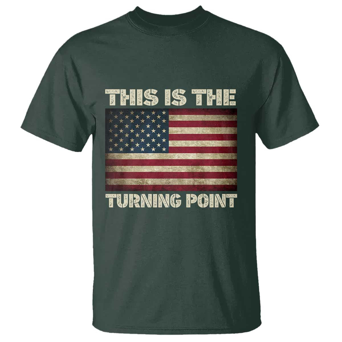 Retro This is The Turning Point T Shirt Vintage USA Freedom Patriotic America Flag - Wonder Print Shop