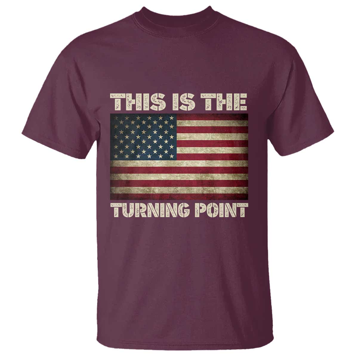Retro This is The Turning Point T Shirt Vintage USA Freedom Patriotic America Flag - Wonder Print Shop