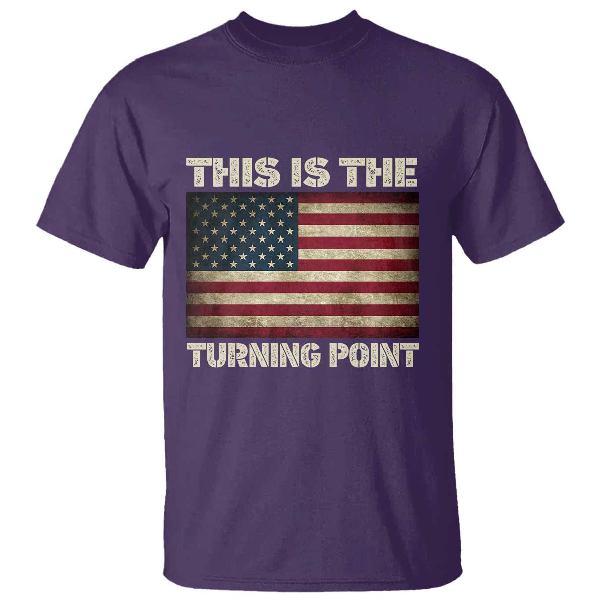Retro This is The Turning Point T Shirt Vintage USA Freedom Patriotic America Flag - Wonder Print Shop