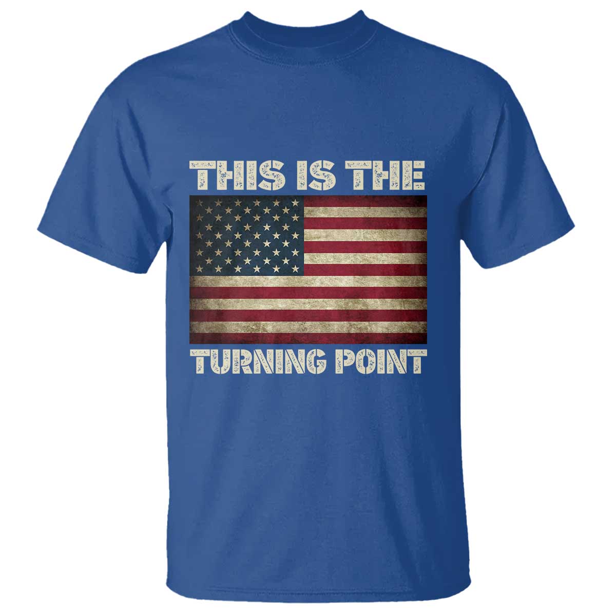 Retro This is The Turning Point T Shirt Vintage USA Freedom Patriotic America Flag - Wonder Print Shop