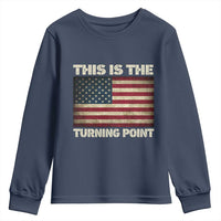 Retro This is The Turning Point Youth Sweatshirt Vintage USA Freedom Patriotic America Flag - Wonder Print Shop